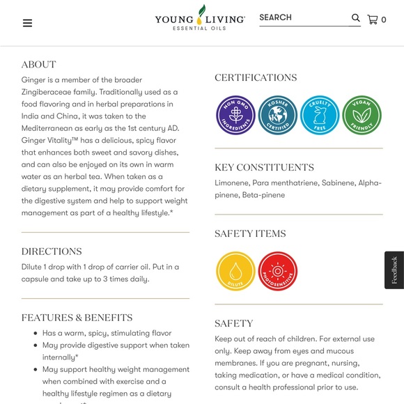 Young Living bundle of 5 ml bottles of Nutmeg & Ginger - Picture 6 of 7